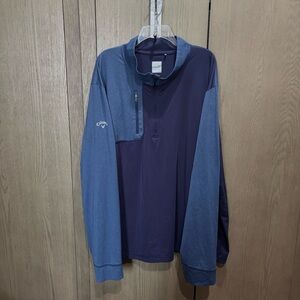 Callaway Quarter Zip Pullover 5X Blue Big & Tall Golf Athleisure